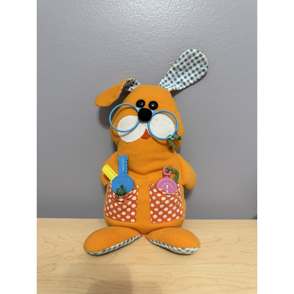 Vintage 1976 Playskool Milton‎ Bradley Dress Up Dog Plush! 12" Stuffed Toy